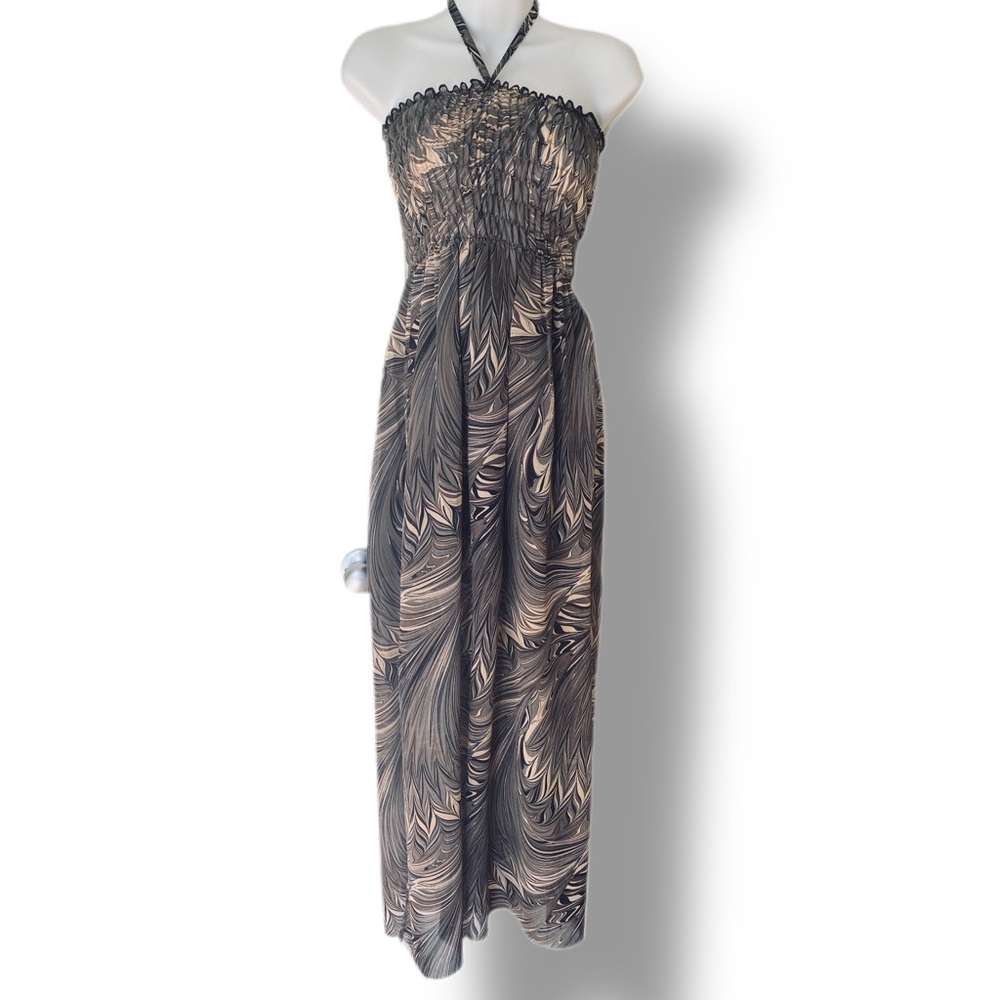 Halter gray maxi dress